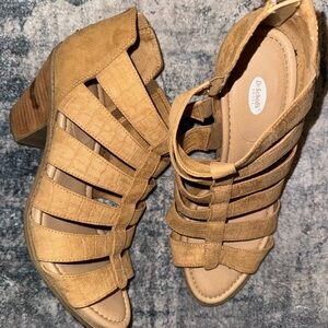 Dr. Scholl's Brown Strappy Heeled Sandals